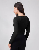 Zip Up Crop Tops Long Sleeve Casual Sweatshirt