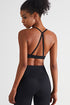 Triangle Back Sports Bra with Spaghetti Straps - Supportive & Stylish