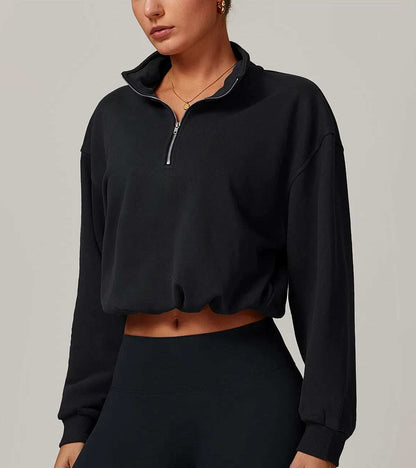 Half Zip Sweatshirt with Drawstring Hem | Stylish &amp; Adjustable Fit