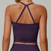 Square Neck Sports Tank Tops Criss Cross Back Longline Cami