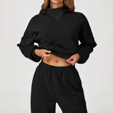 Long Sleeve Crop Sweatshirt Casual Hoodie