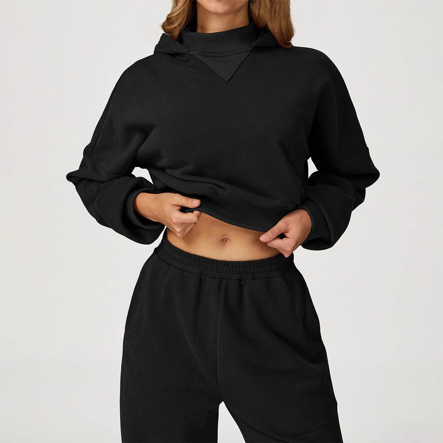 Long Sleeve Crop Sweatshirt Casual Hoodie