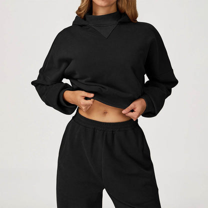 Long Sleeve Crop Sweatshirt Casual Hoodie