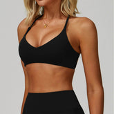 Spaghetti Straps Cross Back Sports Bra