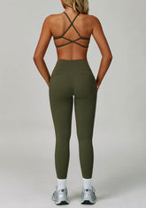 Activewear Set with Cross Back Sports Bra and Legging