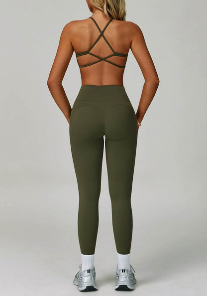 Activewear Set with Cross Back Sports Bra and Legging