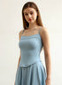 Curved Hem Sports Spaghetti Straps Tank Tops with Chest Pad