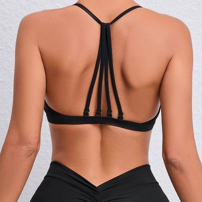 Strappy Open Back Sports Bras Criss Cross Yoga Crop Tops