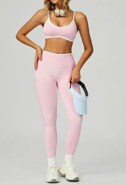 Sport Set with Color Block Sports Bras and Legging