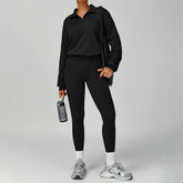 Half Zip Long Sleeve Crop Top Sports Sweatshirt