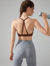 Cross Spaghetti Straps Sports Bra with Removable Chest Pad