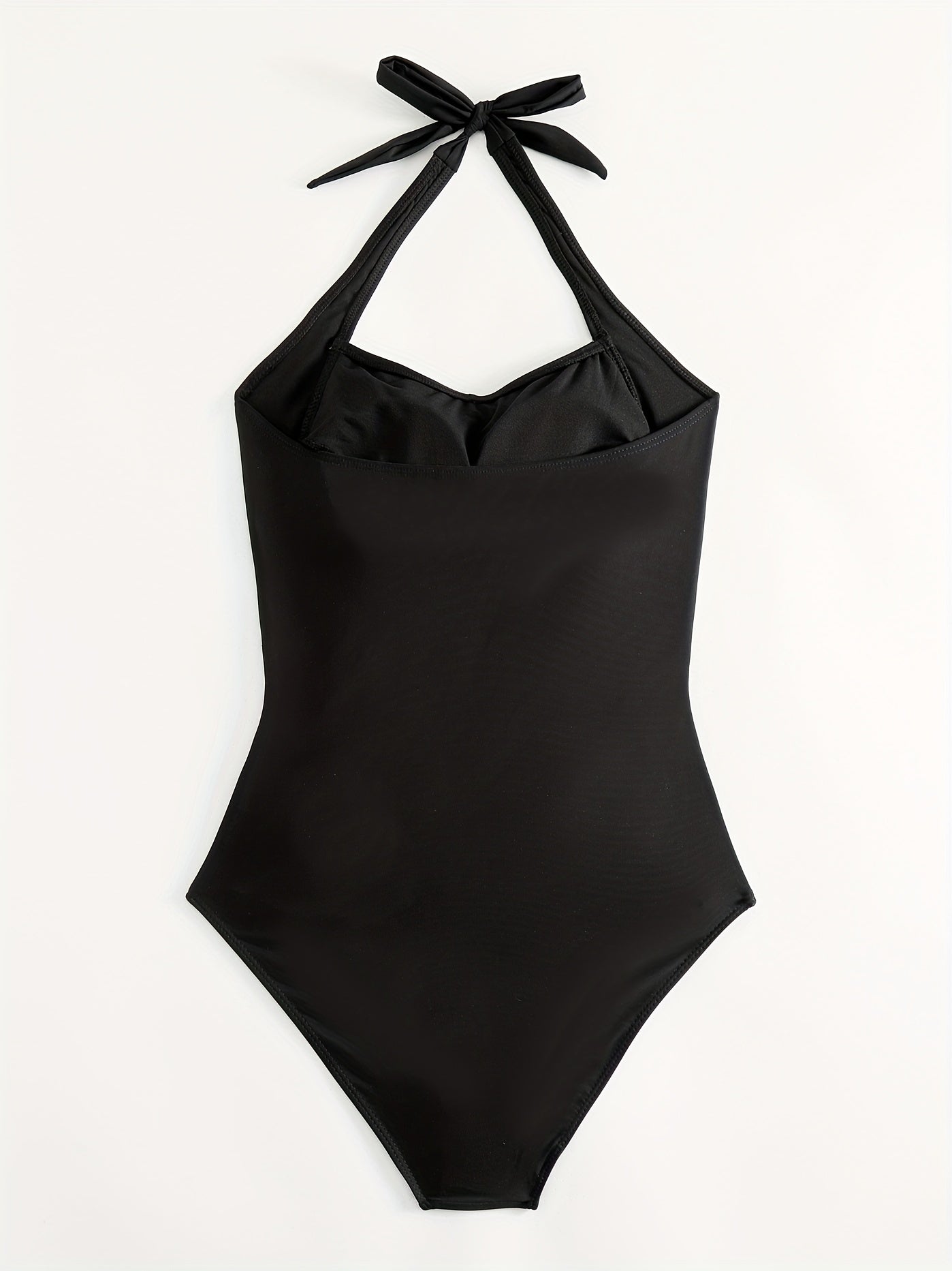 Ruched Halter Backless One-Piece Swimsuit - Create Sexy Silhouette