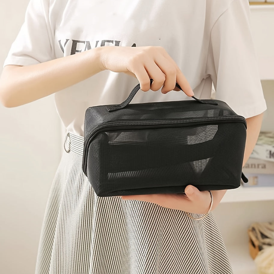 Portable Black Transparent Cosmetic Bag