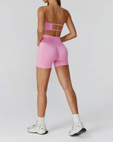 Athletic Wear with Strapless Tube Top and Short