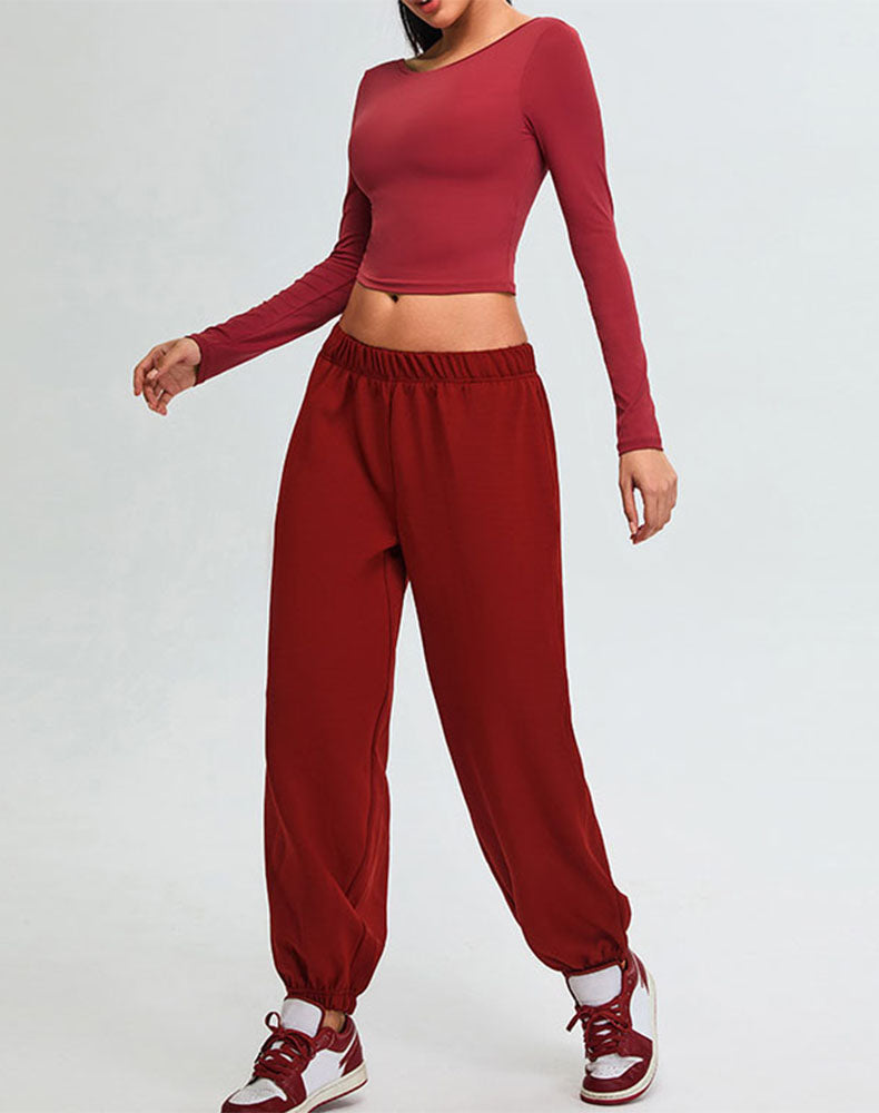 Activewear Set with U-Shaped Back Top and Sweatpant