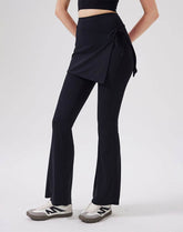 High Waisted Yoga Flare Leggings Wide Leg Pant with Skirt