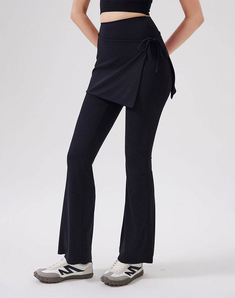 High Waisted Yoga Flare Leggings Wide Leg Pant with Skirt