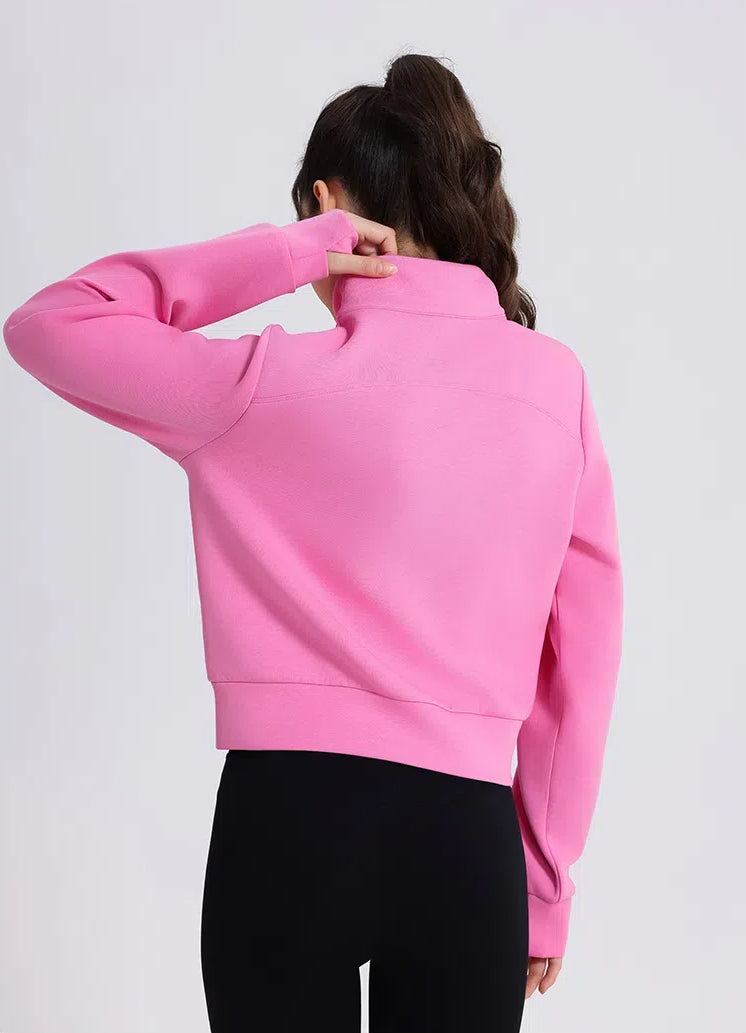 Windproof Collar Yoga Jacket With Zipper