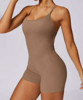 Scrunch Strappy One Piece Workout Short Jumpsuit