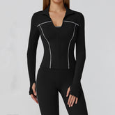 Cropped Running Jacket Slim Fit Athletic Top with Thumb Hole