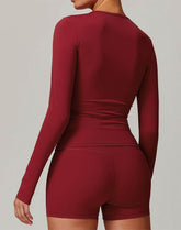 Crewneck Long Sleeve Shirt Basic Tees Slim Fit Crop Tops