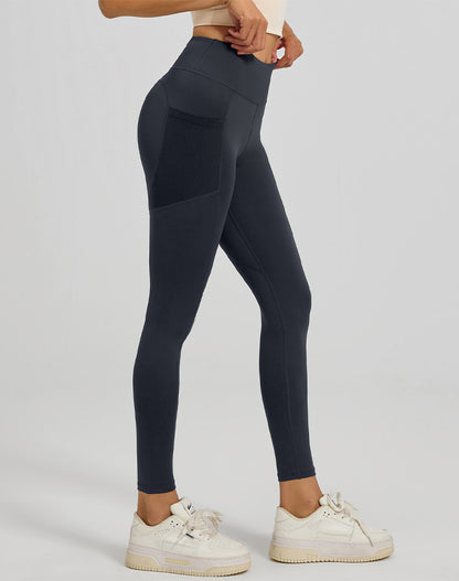 High Waisted Yoga Mesh Leggings with Side Pockets