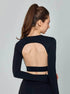 Long Sleeve Hollow Out Back Sports T-Shirt