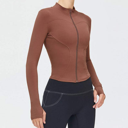 Full Zip-Up Yoga Jacket with Thumb Holes | Functional &amp; Stylish