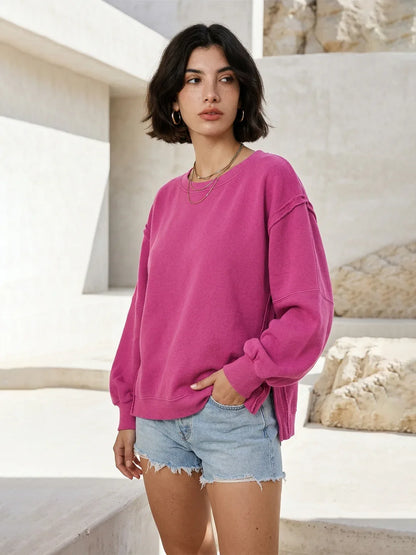 Oversized Long Sleeve Casual Sweatshirt