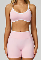 Sport Set with Color Block Sports Bras and Short