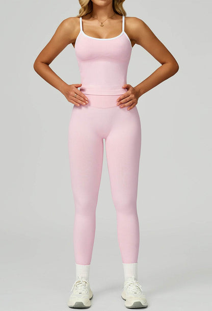 Sport Set with Color Block Tank Top and Legging