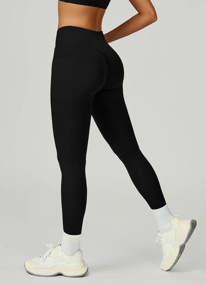 Cross Waist Yoga Leggings with Pockets