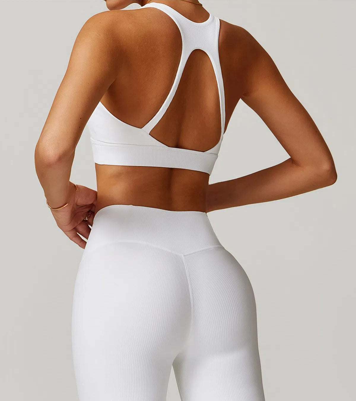 Ribbed Tight Backless Yoga Bra | Stylish and Supportive Activewear