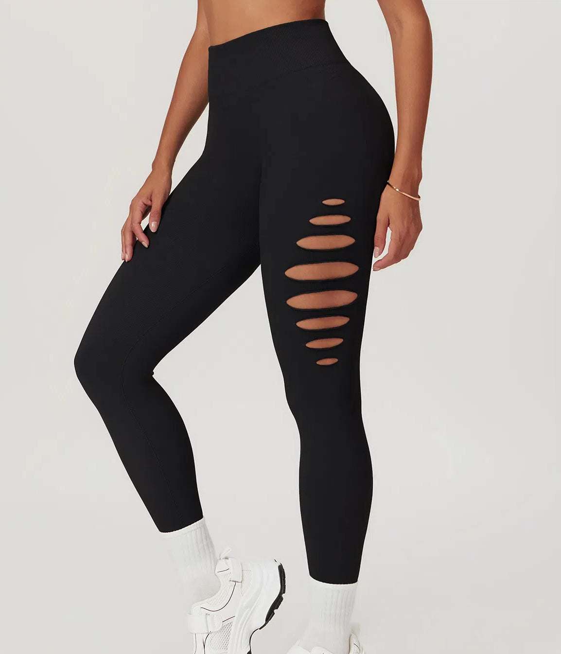 High Waisted Ripped Leggings | Perfect for Workouts &amp; Casual Wear