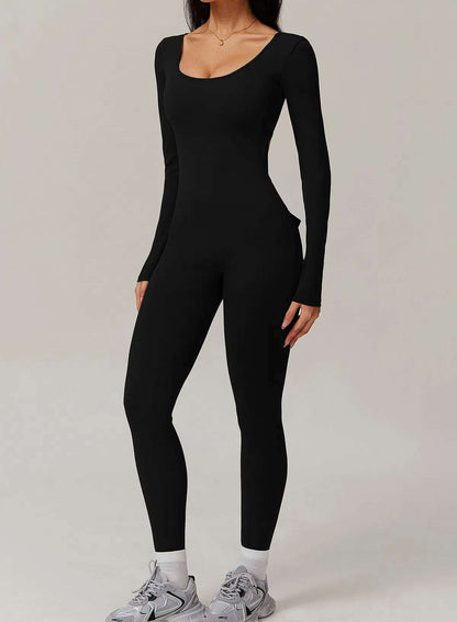 Long Sleeve One Piece Sports Jumpsuit | Perfect for Yoga and Workouts