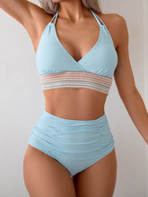 High Waisted Color Block Bikini Sets