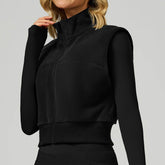 Fleece Coat Vest Outerwear Warm Sleeveless Zip Jackets