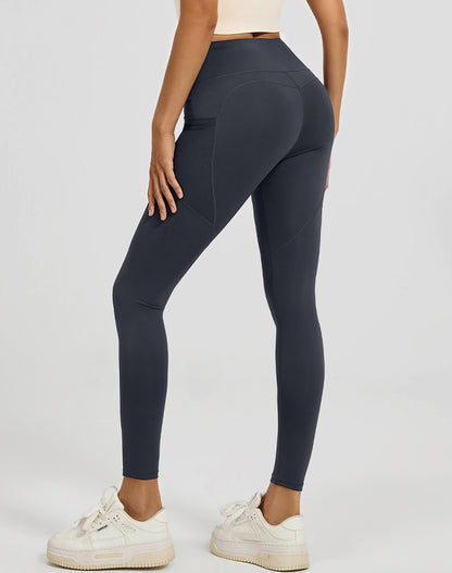 High Waisted Yoga Mesh Leggings with Side Pockets