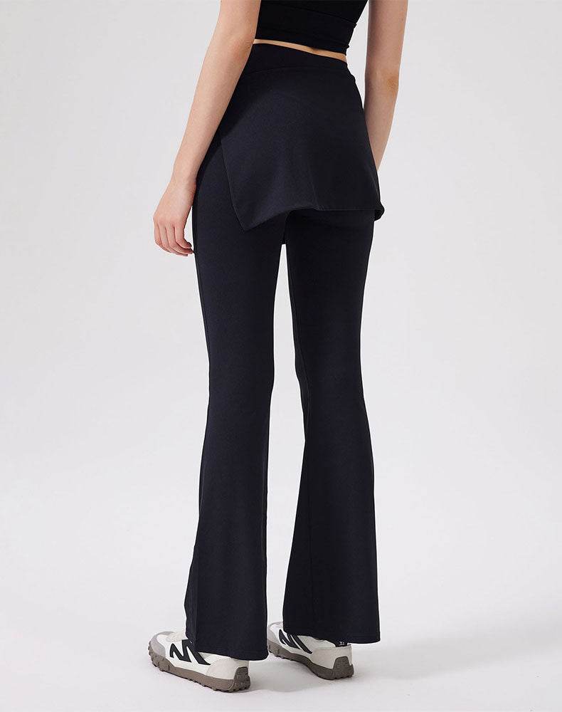High Waisted Yoga Flare Leggings Wide Leg Pant with Skirt