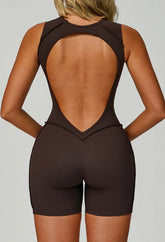 Sleeveless Backless Yoga One Piece Jumpsuits