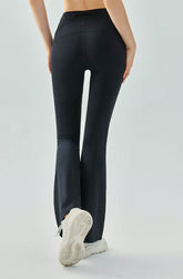 High Waist Athletic Flare Pants Yoga Trousers with Drawstring