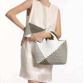 Handmade Woven Tote Bag Neoprene Handbag