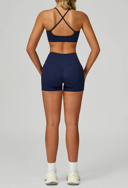 Activewear Set with Cross Back Bra and Short