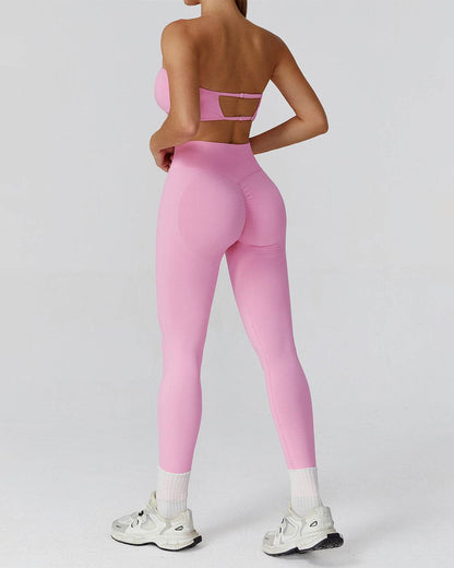 Athletic Wear with Strapless Tube Top and Legging