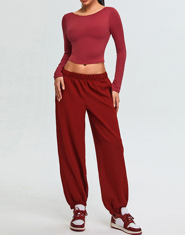 Activewear Set with U-Shaped Back Top and Sweatpant