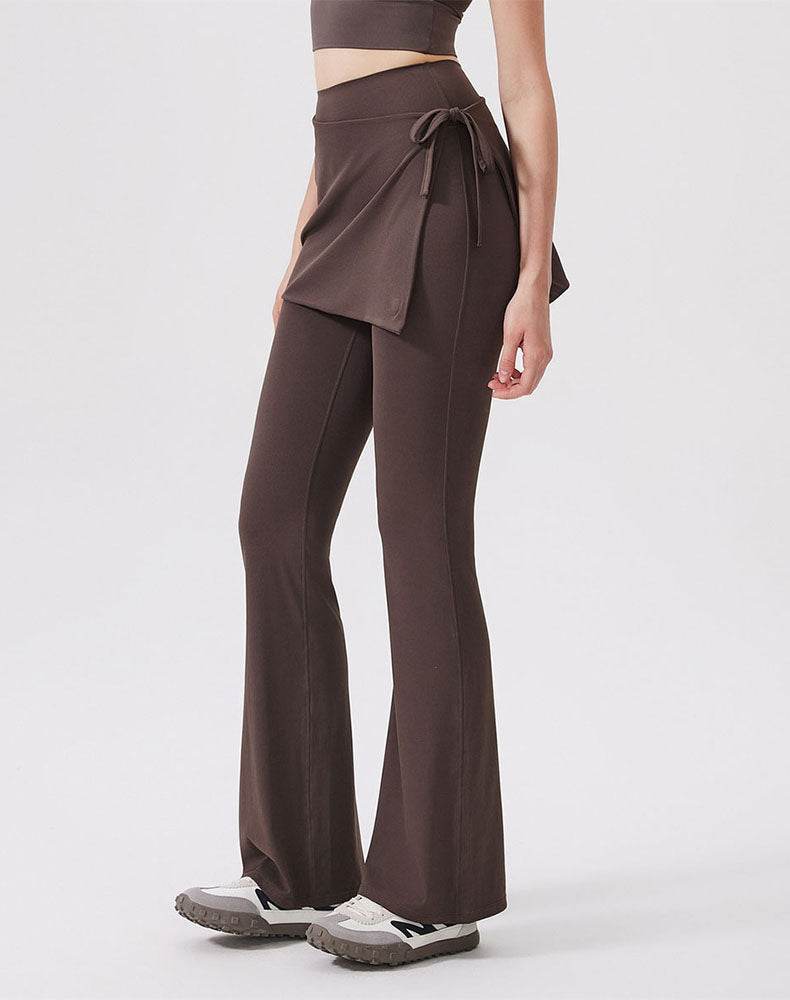 High Waisted Yoga Flare Leggings Wide Leg Pant with Skirt