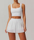 Activewear Set With Tank and Accordion Pleated Skirt