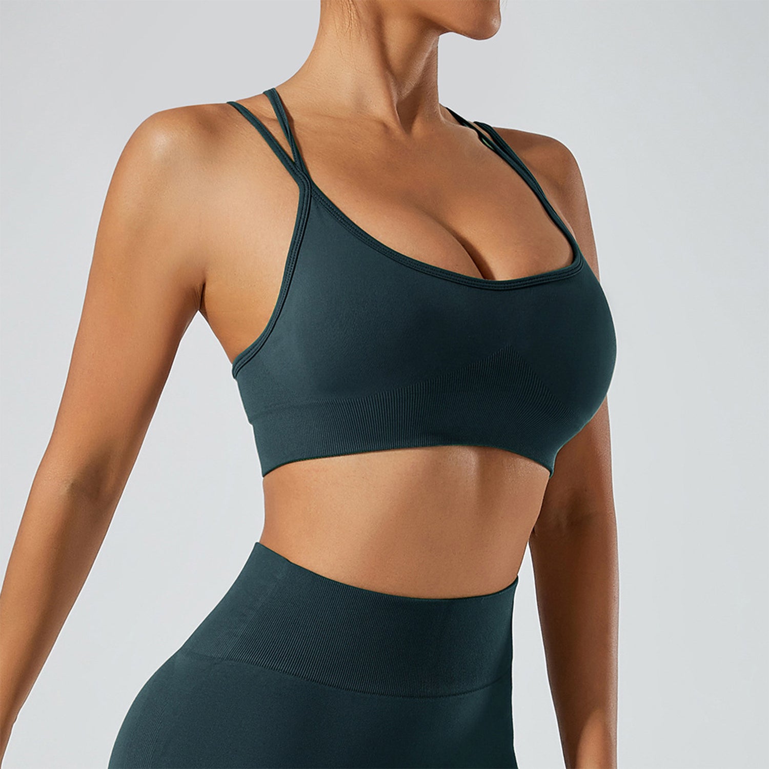 Strappy Adjustable Criss Cross Sports Bra Yoga Crop Tops