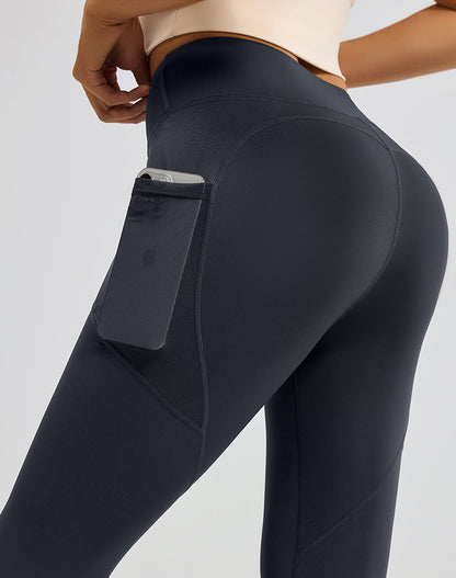 High Waisted Yoga Mesh Leggings with Side Pockets