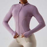Full Zip Up Yoga Jacket with Thumb Hole
